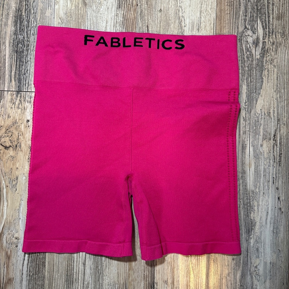 Fabletics Pink Seamless High Waisted Biker Shorts Women Large